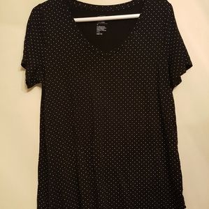 Michel Studio Black Polka Dot T-Shirt X 1X XL